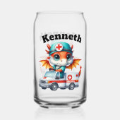 Schattigee baby in een ambulance blikvorm glas (Achterkant)