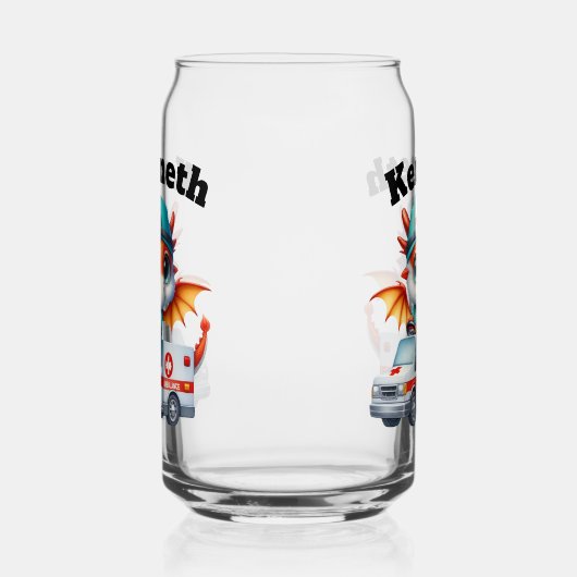 Schattigee baby in een ambulance blikvorm glas (Rechts)