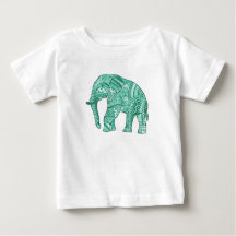 Schattigee baby jersey t-shirt met patterned olifa