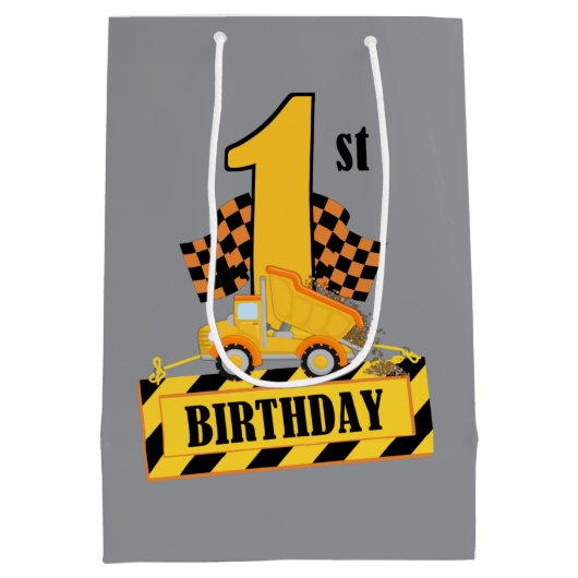 Schattigee baby jongen 1e verjaardag medium cadeauzakje (Achterkant)