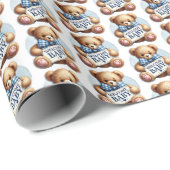 Schattigee baby jongen welkom baby cadeaupapier (Rol Hoek)