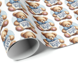 Schattigee baby jongen welkom baby cadeaupapier