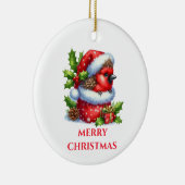 Schattigee Baby Kardinaal Kerst Keramisch Ornament (Rechts)