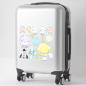 Schattigee Baby Kawaii zonnestelsel planeten Sticker (Koffer)