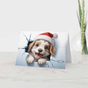 Schattigee Baby kerstdieren 3D puppy groet Kaart