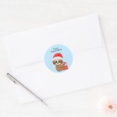 Schattigee Baby Kerstluiaard met Gift Classic Rond Ronde Sticker (Envelop)