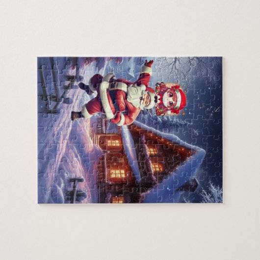 Schattigee Baby Kerstman Dans Kerstavond Legpuzzel (Horizontaal)