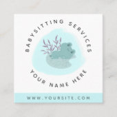 Schattigee Baby Kikker Slapen Kinder Babysitting K Vierkante Visitekaartje (Voorkant)