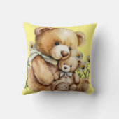 Schattigee Baby kinderkamer peuter teddybeer geel Kussen (Achterkant)