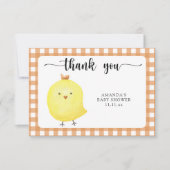 Schattigee baby kip baby shower dank u bedankkaart (Voorkant)