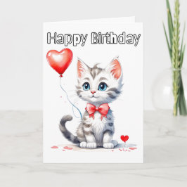 Schattigee Baby Kitten Happy Birthday Kaart