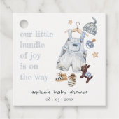 Schattigee Baby Kleding Essentials Blue Boy Baby s Bedankjes Labels (Voorkant)