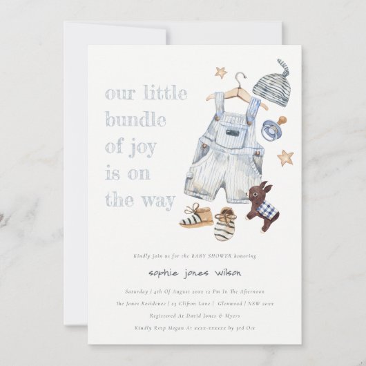 Schattigee Baby Kleding Essentials Blue Boy Baby s Kaart (Voorkant)