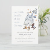 Schattigee Baby Kleding Essentials Blue Boy Baby s Kaart (Staand voorkant)