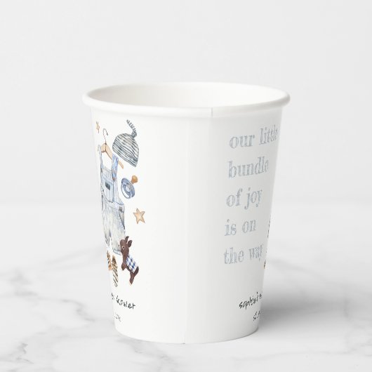 Schattigee Baby Kleding Essentials Blue Boy Baby s Papieren Bekers (Rechts)