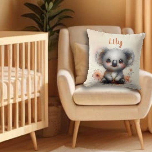 Schattigee Baby Koala gepersonaliseerde naam Sierk Kussen