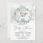 Schattigee baby koala groen eucalyptus Baby shower Kaart (Voorkant)