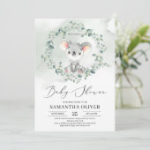 Schattigee baby koala groen eucalyptus Baby shower Kaart (Staand voorkant)