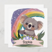 Schattigee Baby Koala Rainbow Aangepaste naam (Voorkant / Achterkant)