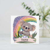 Schattigee Baby Koala Rainbow Aangepaste naam (Staand voorkant)