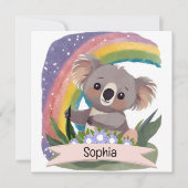 Schattigee Baby Koala Rainbow Aangepaste naam (Voorkant)
