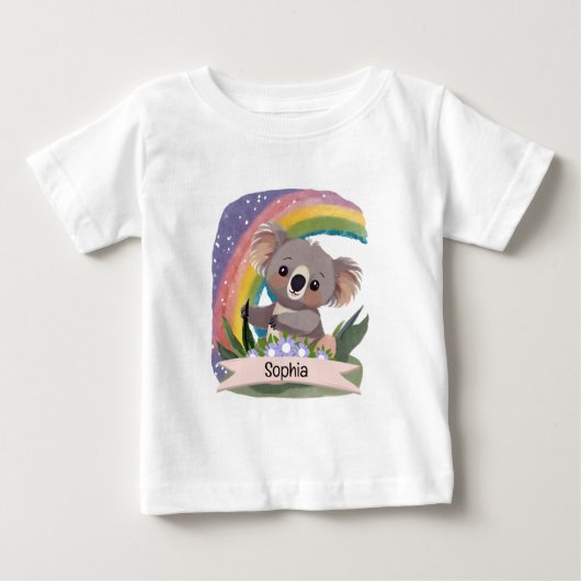 Schattigee Baby Koala Rainbow Aangepaste naam (Voorkant)