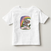 Schattigee Baby Koala Rainbow Aangepaste naam Kinder Shirts (Voorkant)