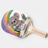 Schattigee Baby Koala Rainbow Aangepaste naam Tafeltennisbatje (Zijkant)