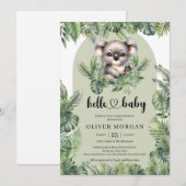 Schattigee baby koala Waterverf tropisch groen Kaart (Voorkant / Achterkant)