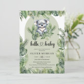 Schattigee baby koala Waterverf tropisch groen Kaart (Staand voorkant)