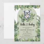 Schattigee baby koala Waterverf tropisch groen Kaart (Voorkant / Achterkant)