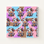 Schattigee Baby Koe Drink Boba Kawaii Cartoon Notitieboek (Achterkant)