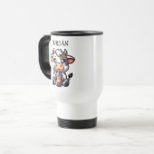 Schattigee Baby Koe Drink Boba Kawaii Cartoon Reisbeker (Voorkant links)