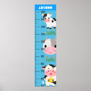 Schattigee Baby Koe Groeigrafiek Poster