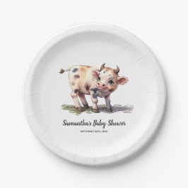 Schattigee baby Koe, Heilige Koe! Boerderij Dierli Papieren Bordje