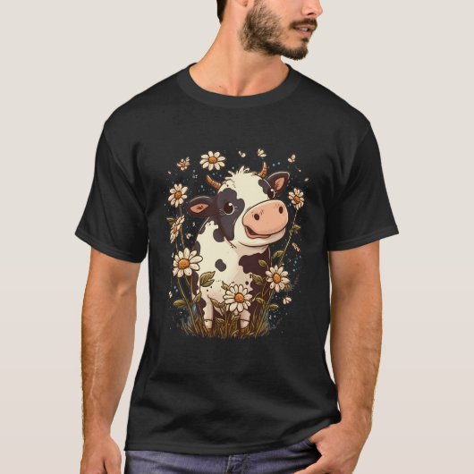 Schattigee Baby-Koe over runderen, kinderen en Koe T-shirt (Voorkant)