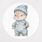 Schattigee baby konijn sticker in pyjama (Design 2)