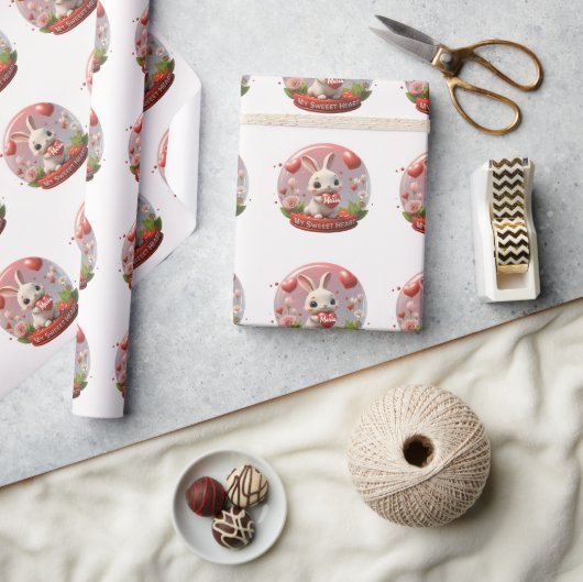 Schattigee baby Konijn valentijn hart Verpakking P Cadeaupapier (Crafts)