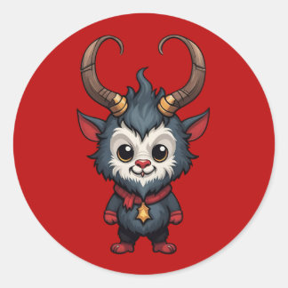 Schattigee Baby Krampus Ronde Sticker