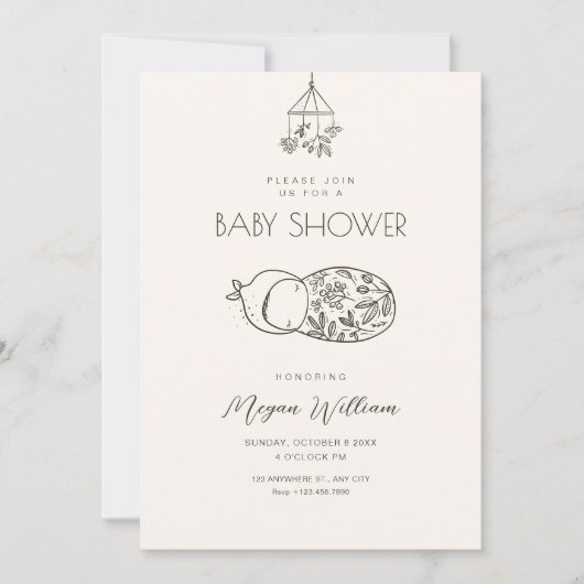 Schattigee baby-kunst kaart (Voorkant)