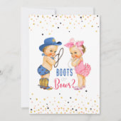 Schattigee baby laarzen of strikken Geslacht onthu Kaart (Voorkant)