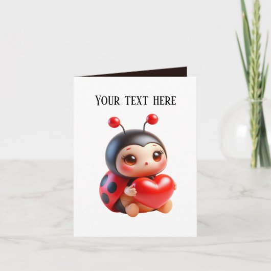 Schattigee baby ladybug bericht toevoegen kaart (Voorkant)