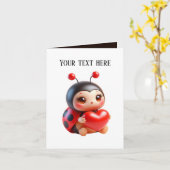 Schattigee baby ladybug bericht toevoegen kaart (Gele Bloem)