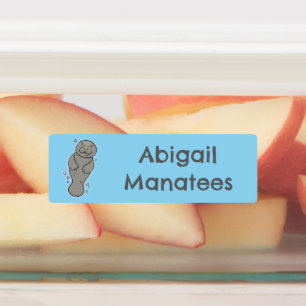 Schattigee baby lamantijn met bubbels gepersonalis labels