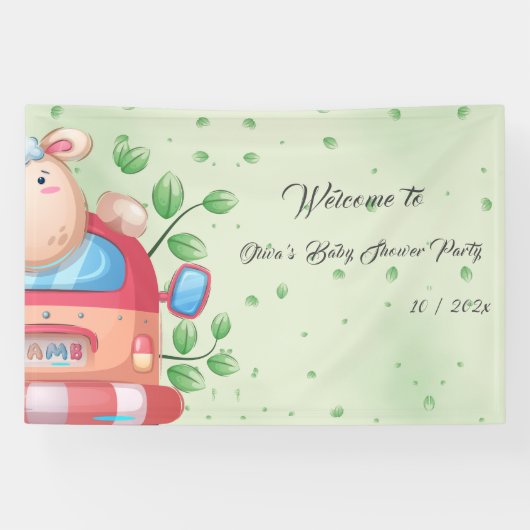 Schattigee Baby Lamb Baby shower Banner (Horizontaal)