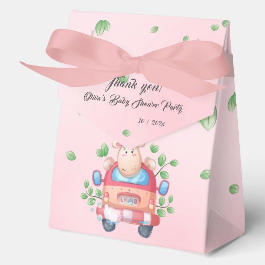Schattigee Baby Lamb Baby shower gunstbox Bedankdoosjes (Voorkant)