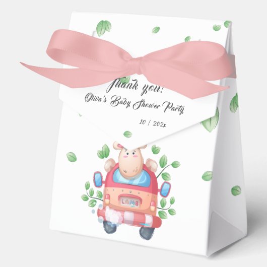 Schattigee Baby Lamb Baby shower gunstbox Bedankdoosjes (Voorkant)