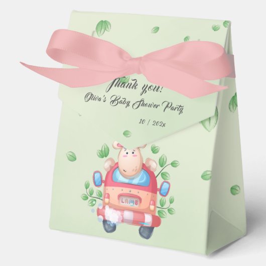 Schattigee Baby Lamb Baby shower gunstbox Bedankdoosjes (Voorkant)