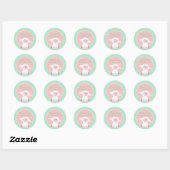 Schattigee Baby Lamb en Polka Dots Dank u Ronde Sticker (Vel)