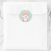 Schattigee Baby Lamb en Polka Dots Dank u Ronde Sticker (Tas)